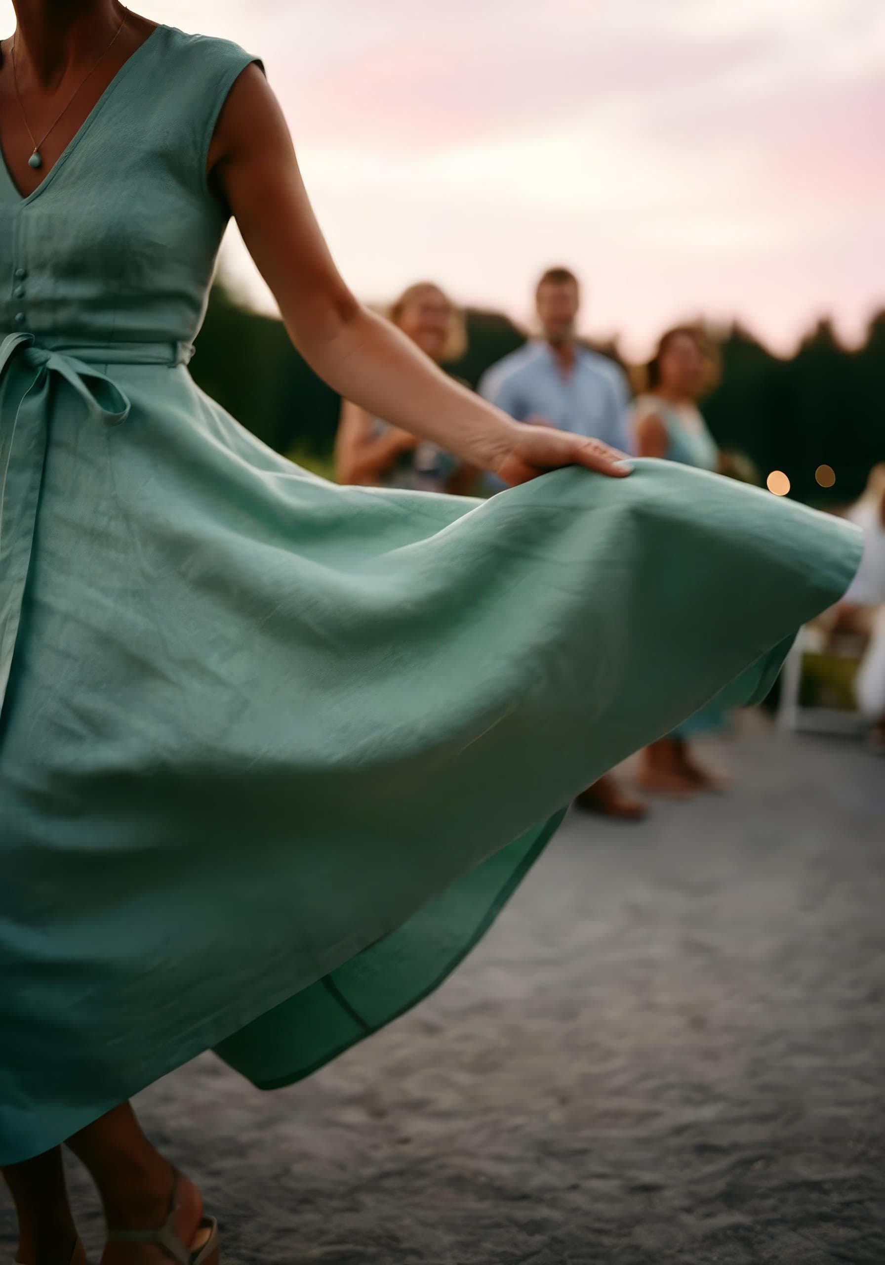 Dress swaying in dancing motion